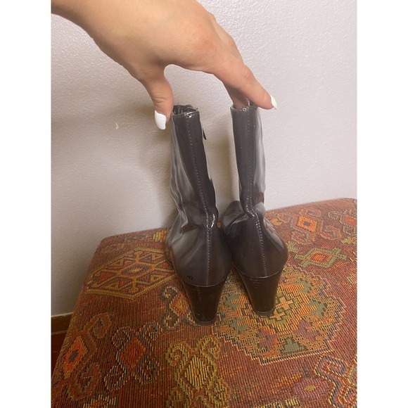 VINTAGE Vero Cuoio Black Leather Italian Booties 9 - Picture 7 of 7